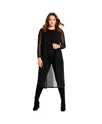 Avenue Women's Long Sleeve Mesh Duster