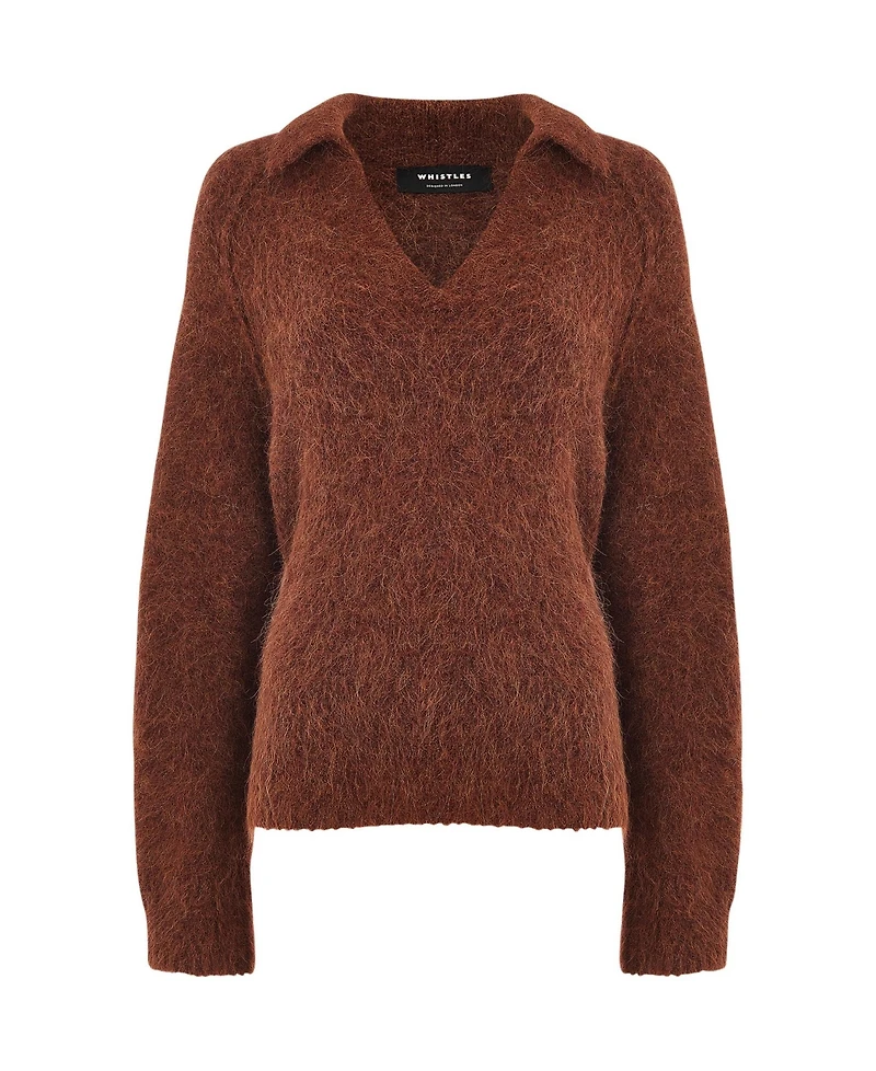 Whistles Women's Alpaca Collar Neck Knit Sweater