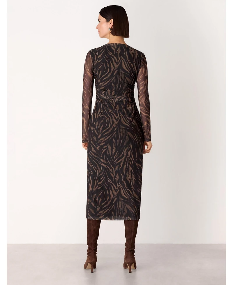 Whistles Women's Abstract Zebra Mesh Dress