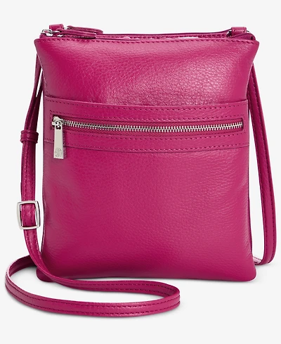 Giani Bernini Triple-Zip Pebble Leather Dasher Crossbody, Exclusively at Macy's