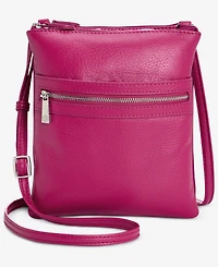 Giani Bernini Triple-Zip Pebble Leather Dasher Crossbody, Exclusively at Macy's