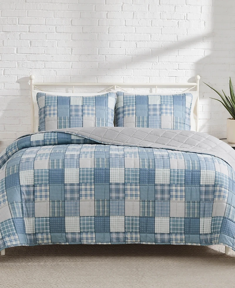 Lucky Brand Plaid Patchwork Reversible 3-Pc. Quilt Sets, King