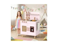 Slickblue Kids Wooden Toy Kitchen Playset with Working Ice Maker