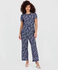 Anne Klein Essentials Petite Printed Tulip-Sleeve Top
