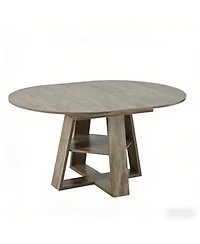 Streamdale Furniture Extendable Round Dining Table for 4-8, Modern Kitchen Oval Table