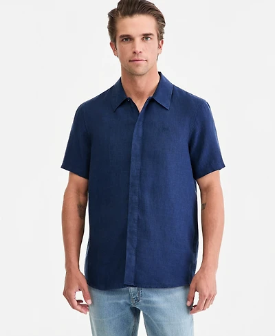 Michael Kors Men's Point Collar Linen Shirt