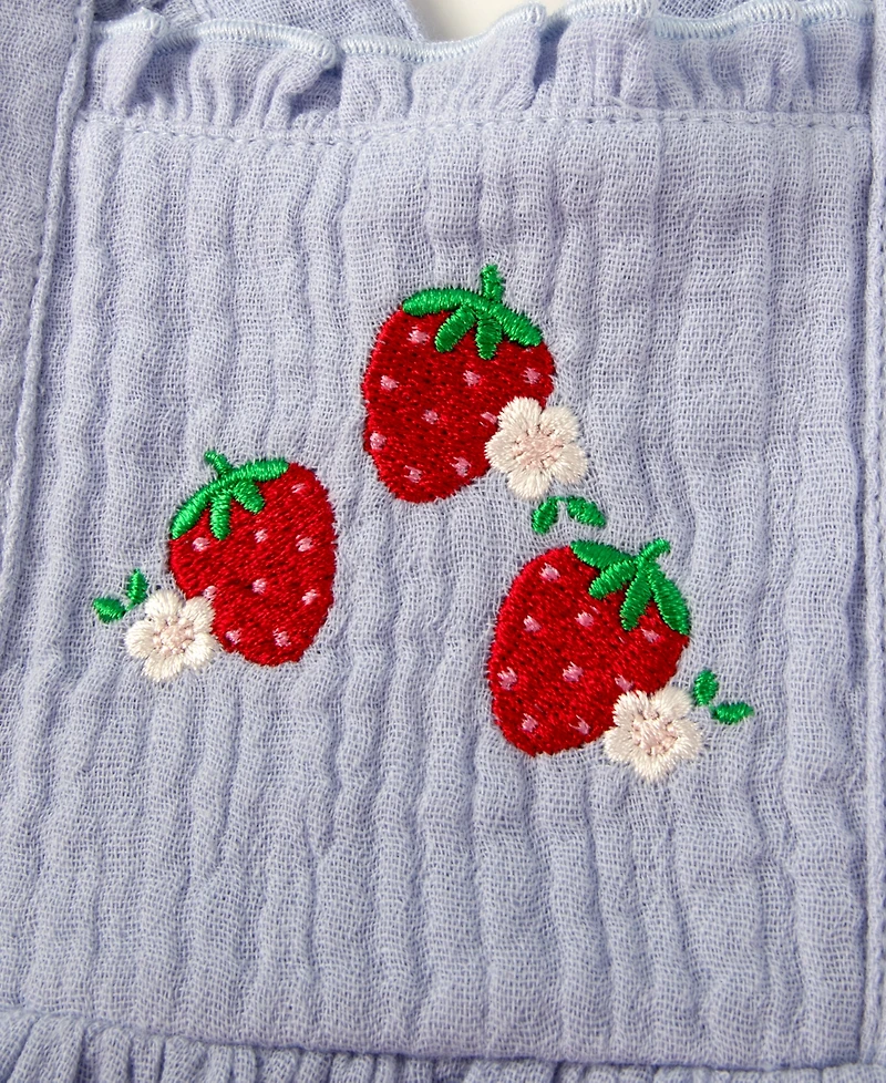 Baby Essentials Girls' Strawberry Romper & Headband, 2-Piece Set