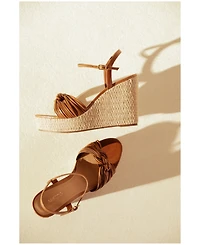 Arezzo Women's Charlotte Round Toe Wedge Sandals