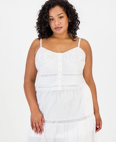 And Now This Trendy Plus Cotton Openwork Top, Macy's Exclusive