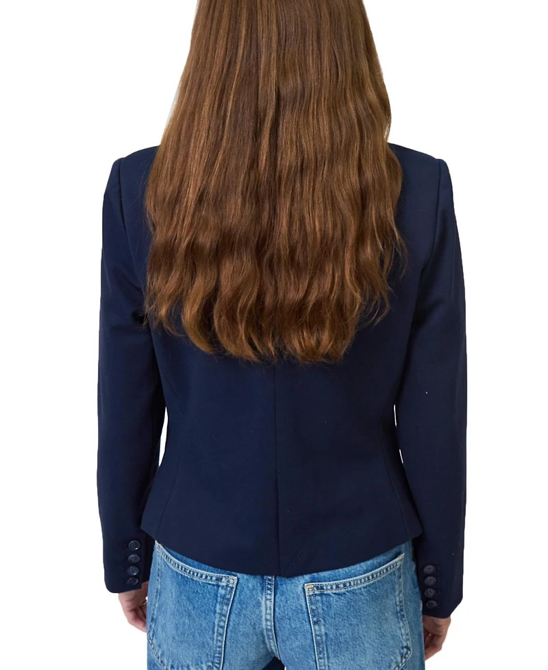 Central Park West Women's Chelsea Rugby Stripe Sweater Dickey Jacket