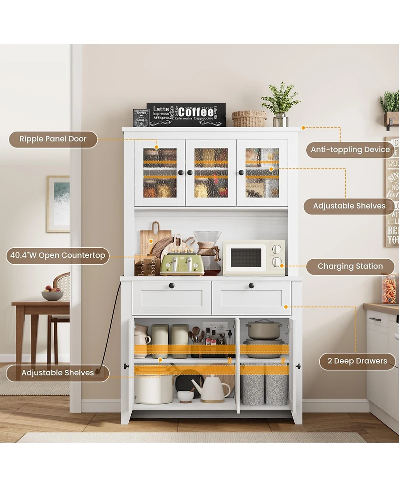 gaomon Pantry Cabinet with Charging Station