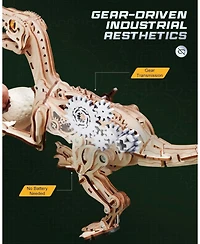 Robotime Walk Dinosaur Toys 3D Wooden Puzzles, Mechanical Wood Model Kits, Diy Crafts Kits Educational Toys Dino Collection Birthday Gift Teen Adult