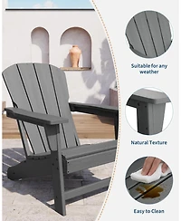 gaomon Modern Hdpe Plastic Adirondack Chair Set of 4 with 2 Side Table