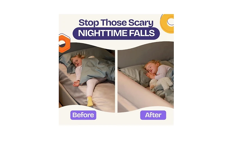 ComfyBumpy Toddler Foam Bed Rail for Toddlers, Portable Bed Bumper For Twin, Full, Queen, and King Beds, 1 Pack