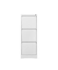 Rainsken 3 Drawer File Cabinet, Vertical Metal File Cabinet with Lock, Steel Storage Organizer for Letter/A4/Legal Size File