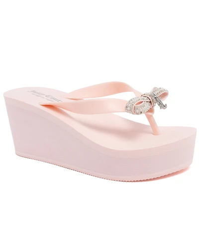 Juicy Couture Women's Boujee Platform Thong Wedge Sandals
