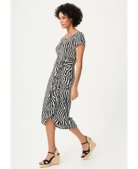 Olsen Women's Modern Zebra Faux Wrap Dress