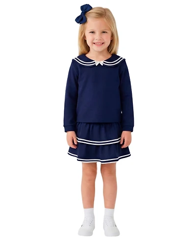 Sperry Baby Girl's Long-Sleeve Top & Skort with Hairclip, 2-Piece Set