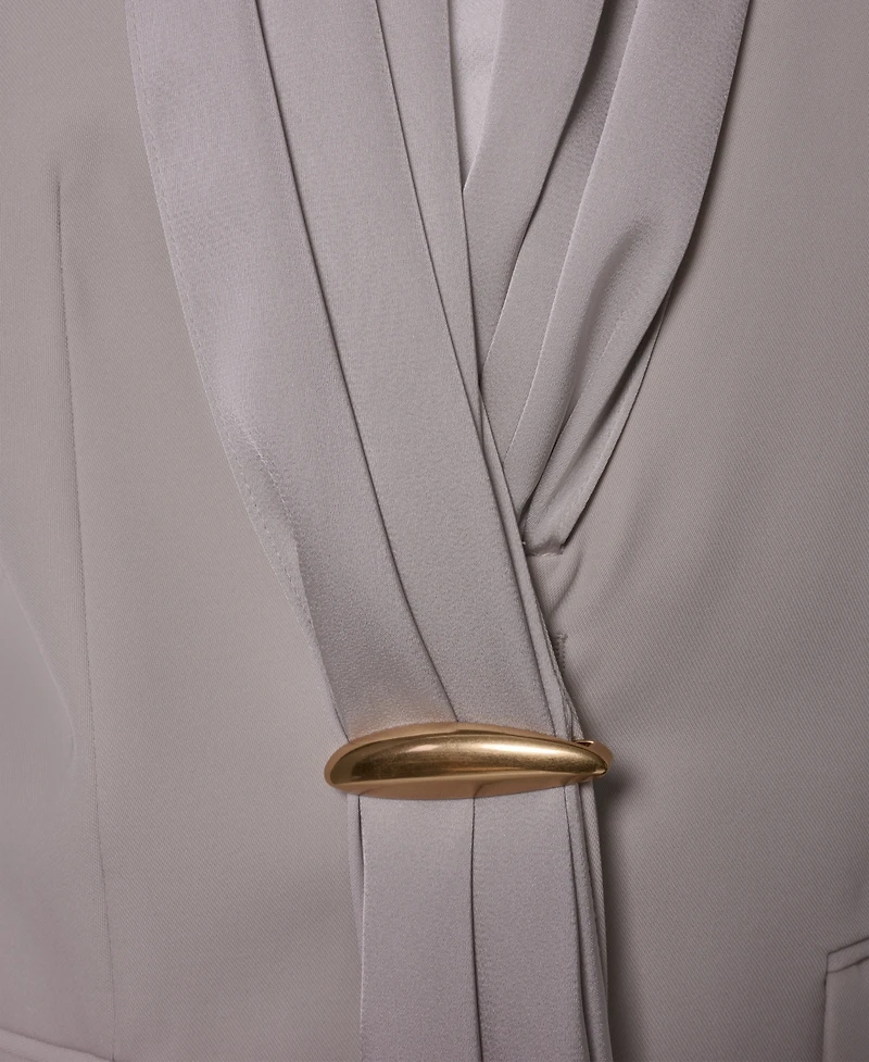 Donna Karan New York Women's Draped Necktie Fitted Blazer