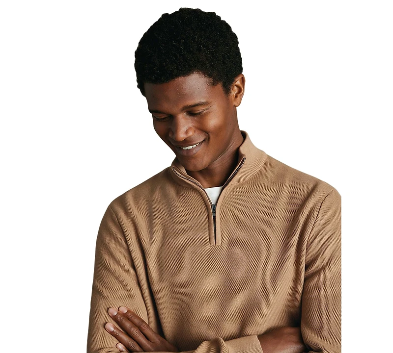 Charles Tyrwhitt Men's Honeycomb Regular-Fit Knit Sweater