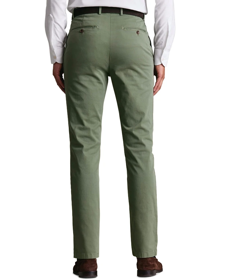 Charles Tyrwhitt Men's Tan Slim-Fit Washed Chinos Pants