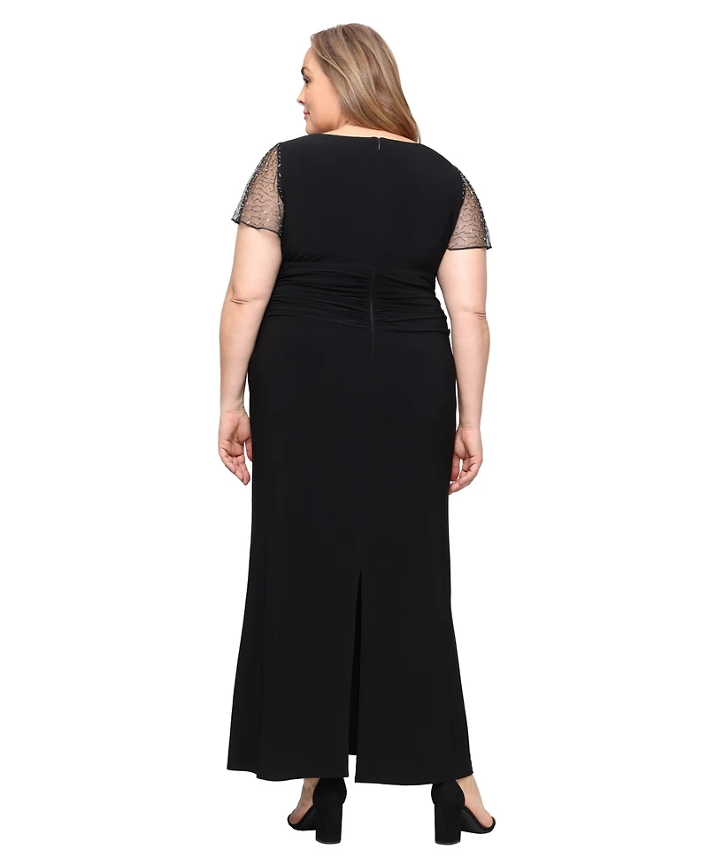 Sl Fashions Plus Size Chiffon A-Line Dress