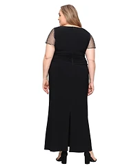 Sl Fashions Plus Size Chiffon A-Line Dress