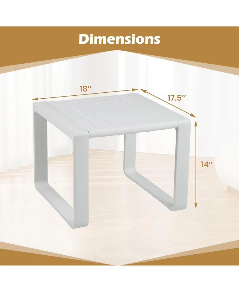 Gymax Outdoor Side Table Set of 2 18'' Weather Resistant Adirondack Patio