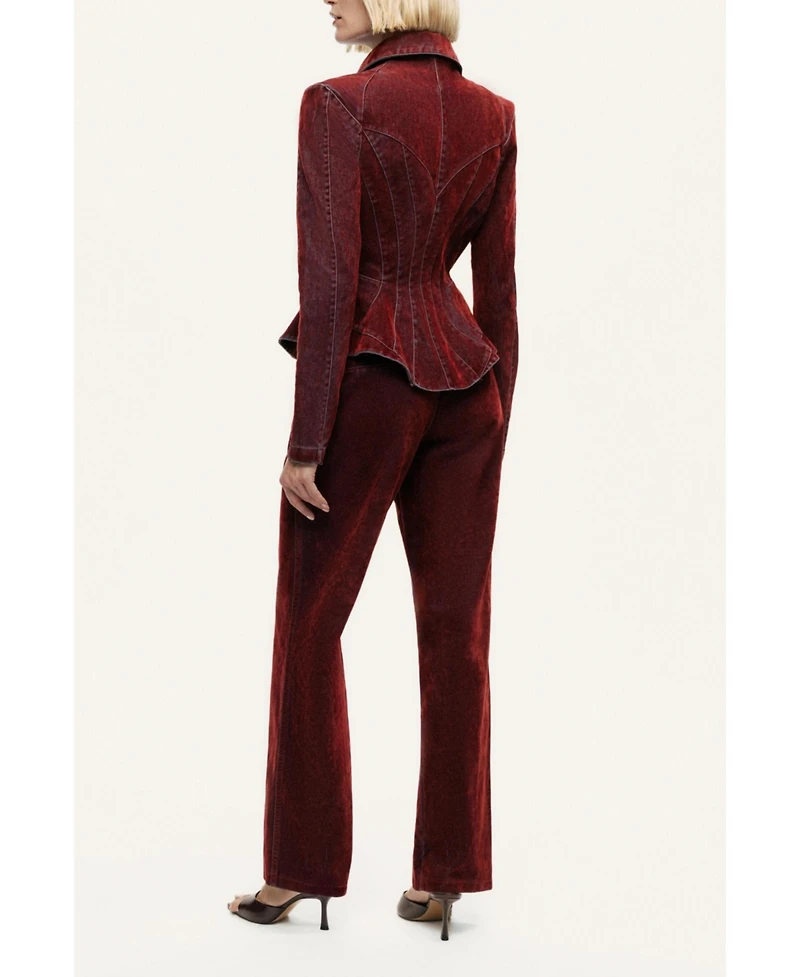 Nocturne Women's Velvet Straight-Leg Pants