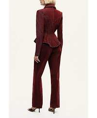 Nocturne Women's Velvet Straight-Leg Pants