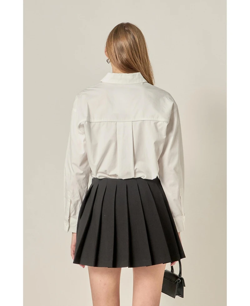 English Factory Women's Appliqued Accent Shirt