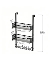 Yigii 16 Hooks Over Door Organizer with Mesh Baskets for Space Saving Storage