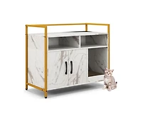 Aostirmotor Hidden Cat Washroom with Double Doors & Scratch Cardboard