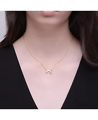 GiGiGirl Radiant 14K Gold Plated Mother Of Pearl & Rainbow Cz Necklace