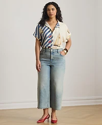 Lauren Ralph Plus Spread Collar Printed Shirt
