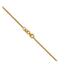 Curata Jewelry Solid 18k Gold Italian 1mm Sparkle-Cut Spiga Chain Necklace 16