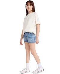 Levi's Girls' 7-16 Embroidered Mini Mom Shorts