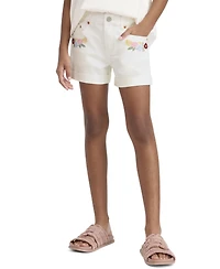 Levi's Girls' 7-16 Embroidered High-Rise Crochet Applique Shorts