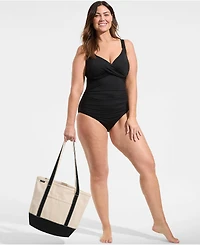 Lands' End Plus Sweetheart Underwire Wrap One Piece Swimsuit