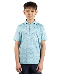 TailorByrd Boys Hole One Printed Performance Polo