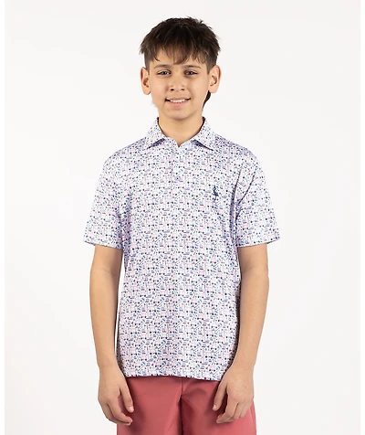 TailorByrd Boys Hole in One Printed Performance Polo