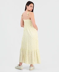 Hippie Rose Juniors' Ditsy Floral Smocked Maxi Dress