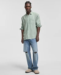 Sun + Stone Men's Logan Long-Sleeve Garment-Dyed Linen Shirt, Macy's Exclusive
