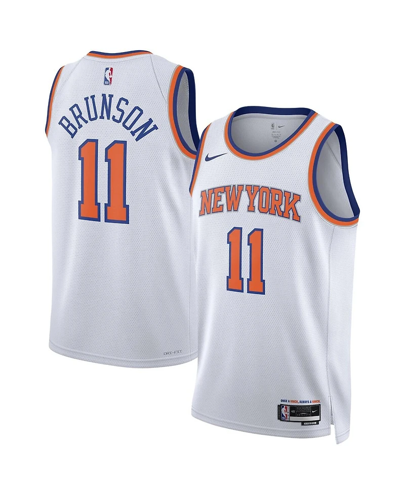 Nike Men's Women's Jalen Brunson White New York Knicks Swingman Jersey