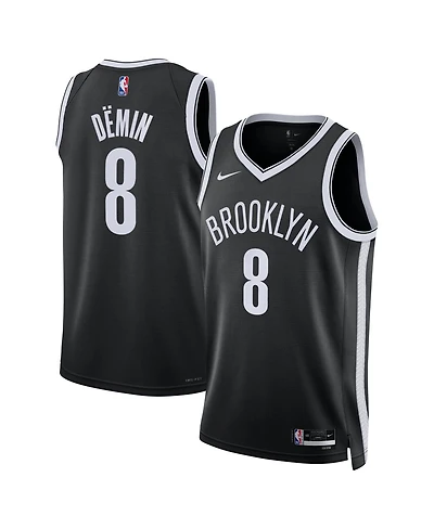 Nike Men's Women's Egor Demin Black Brooklyn Nets Swingman Jersey - Icon Edition