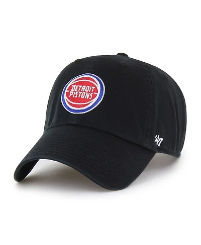 '47 Brand Men's Black Detroit Pistons Clean Up Adjustable Hat