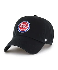 '47 Brand Men's Black Detroit Pistons Clean Up Adjustable Hat