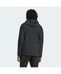 Adidas Men's Black Lafc Tiro Travel Full-Zip Hooded Windbreaker