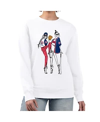 G-iii 4Her by Carl Banks Women's White Chicago Cubs Baseball Girls Fleece Pullover Sweatshirt