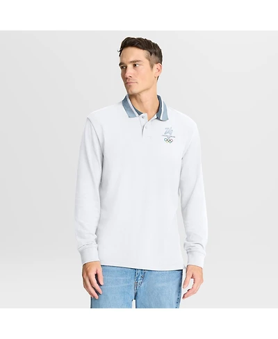 Fanatics Men's White Milano Cortina 2026 Winter Olympics Tipped Long Sleeve Polo Shirt